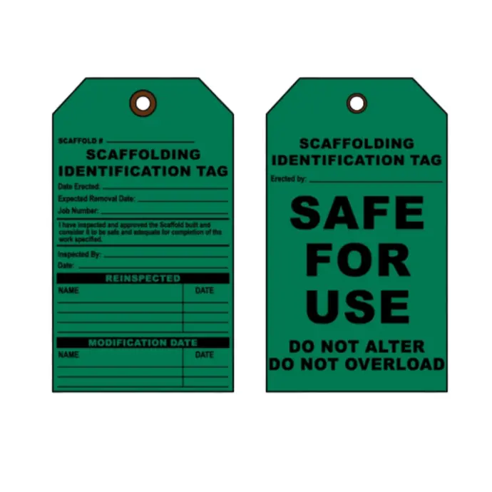 scaffold green tag scaffold green tag